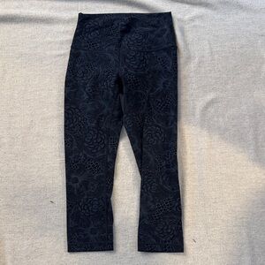 Lululemon Athletica Black Floral Leggings